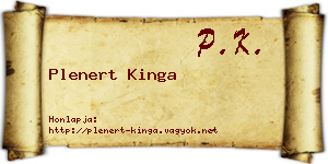 Plenert Kinga névjegykártya